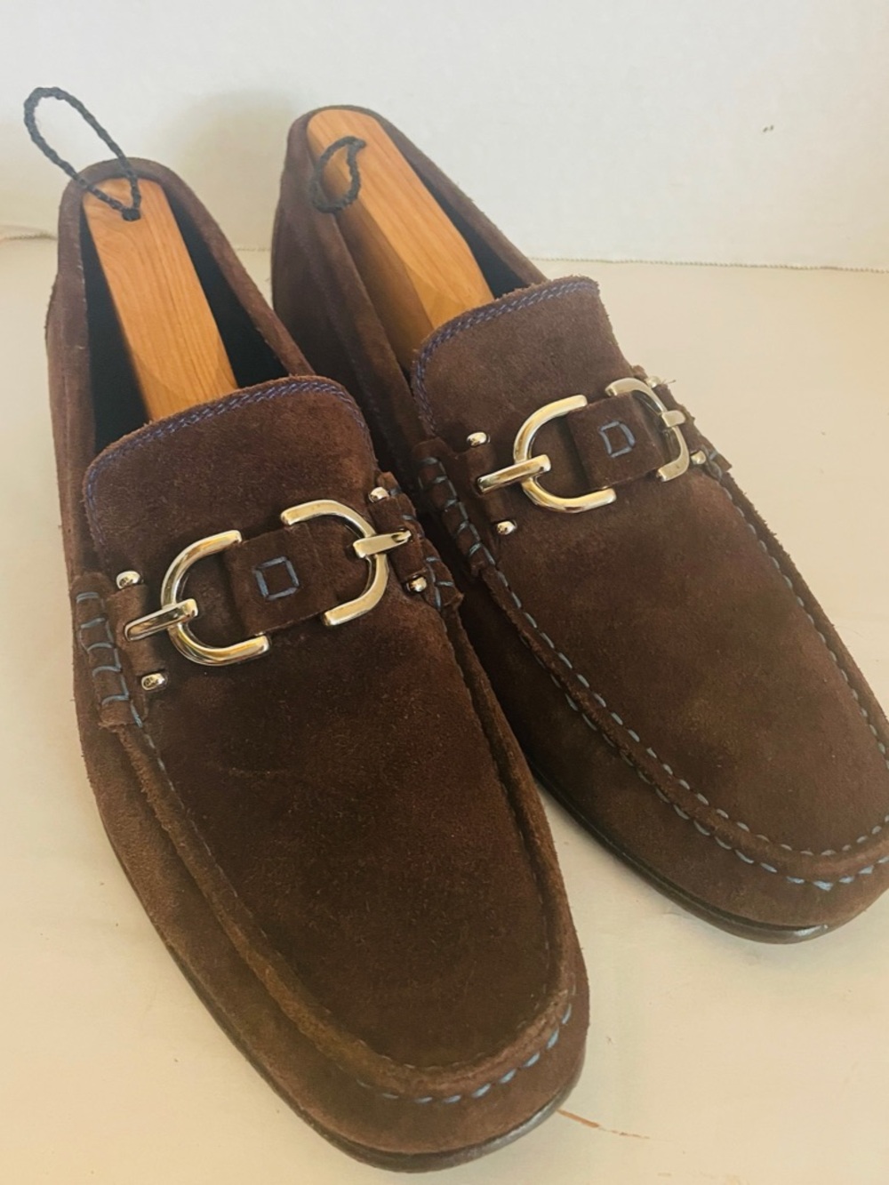 Donald J. Pliner Men's Dark Brown Suede Bit Loafers Size 10M - Picture 13 of 13